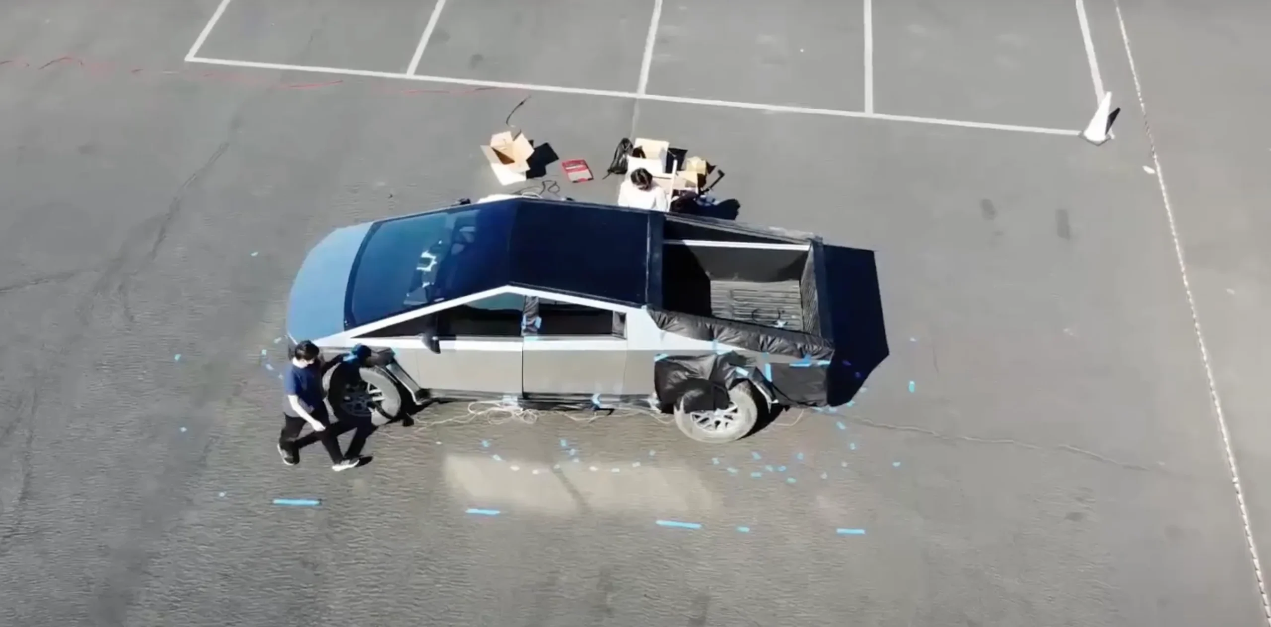 Drone Video Unveils Tesla Cybertruck Production Confirmation Prototypes!